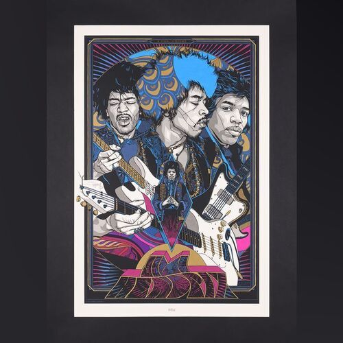 Lot #314 - JIMI HENDRIX - Dark Hall Mansion Archive: Hand-Numbered Limited Edition Variant Print by Tyler Stout, 2014
