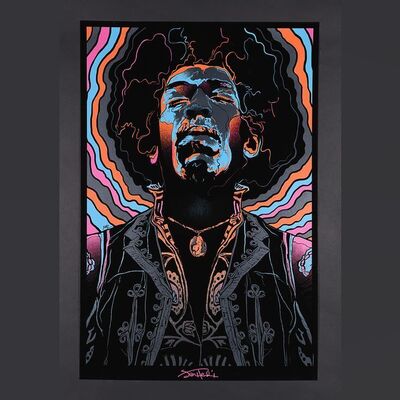 Lot #320 - JIMI HENDRIX: VOODOO CHILD - Dark Hall Mansion Archive: Hand-Numbered Limited Edition Variant Foil Print by Grzegorz "Gabz" Domaradzki, 2015