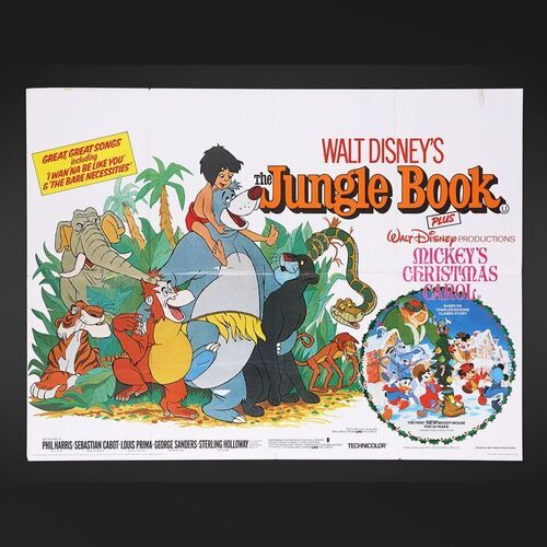 Lot #325 - THE JUNGLE BOOK (1967) - UK Quad and Pop-Up Souvenir Brochure, 1983 and 1967