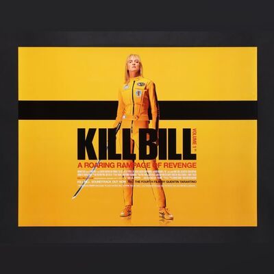 Lot #334 - KILL BILL: VOLUME 1 (2003), KILL BILL: VOLUME 2 (2004) - Uma Thurman and Michael Madsen Autographed Premiere Ephemera, Two UK Quads and One-Sheet, 2003 and 2004