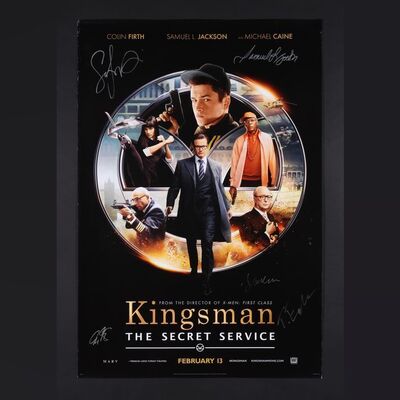 Lot #338 - KINGSMAN: THE SECRET SERVICE (2014) - Taron Egerton, Samuel L. Jackson, Colin Firth, Sofia Boutella and Sophie Cookson Autographed One-Sheet, 2014