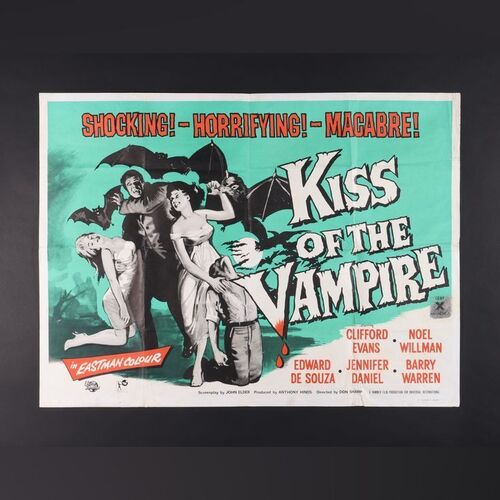 Lot #339 - THE KISS OF THE VAMPIRE (1963) - UK Quad and US Half-Sheet, 1963