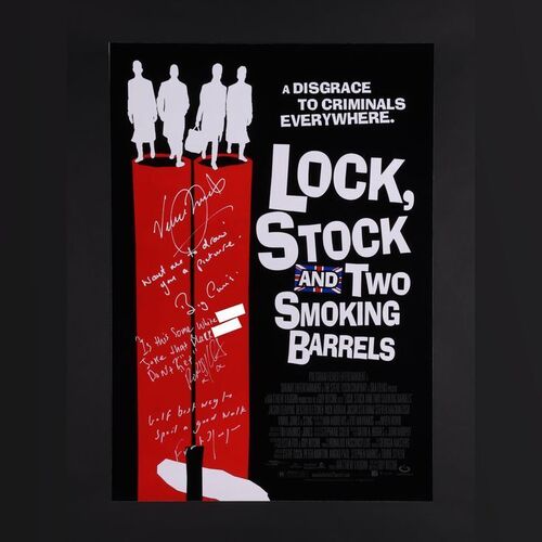 Lot #348 - LOCK, STOCK AND TWO SMOKING BARRELS (1998) - Vinnie Jones, Vas Blackwood and Frank Harper Autographed Poster