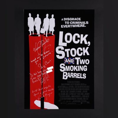 Lot #348 - LOCK, STOCK AND TWO SMOKING BARRELS (1998) - Vinnie Jones, Vas Blackwood and Frank Harper Autographed Poster