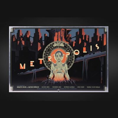 Lot #367 - METROPOLIS (1927) - Dark Hall Mansion Archive: Hand-Numbered Limited Edition Metal Print by Laurent Durieux, 2013
