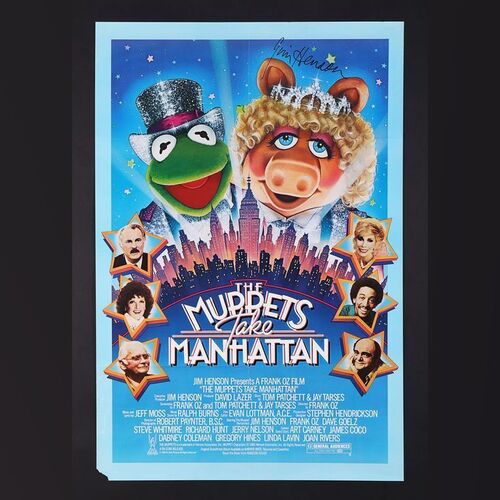 Lot #371 - MUPPETS TAKE MANHATTAN (1984) - Jim Henson Autographed US One-Sheet, 1984