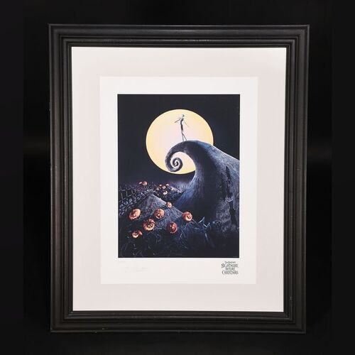 Lot #373 - THE NIGHTMARE BEFORE CHRISTMAS (1993) - Framed Limited Edition "The Pumpkin King" Print Signed by Tim Burton, 2000
