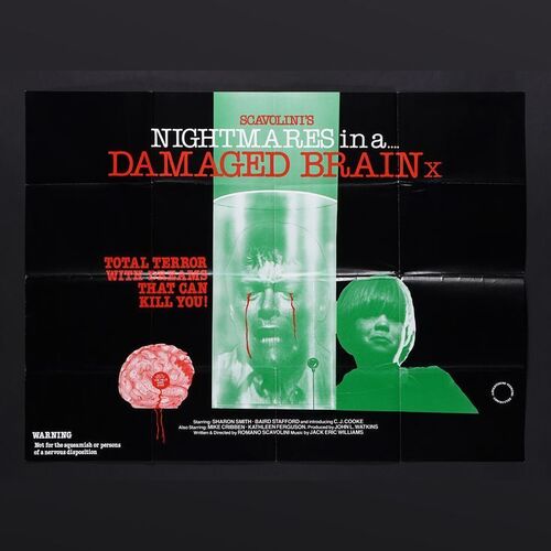 Lot #375 - NIGHTMARES IN A DAMAGED BRAIN (1981) - UK Quad, 1981