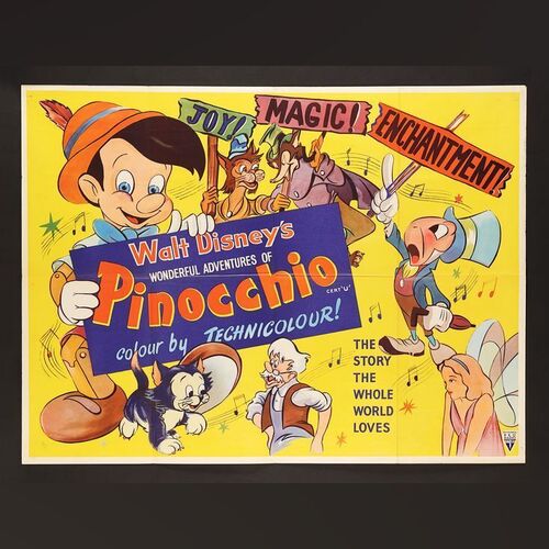Lot #390 - PINOCCHIO (1940) - UK Quad, 1954