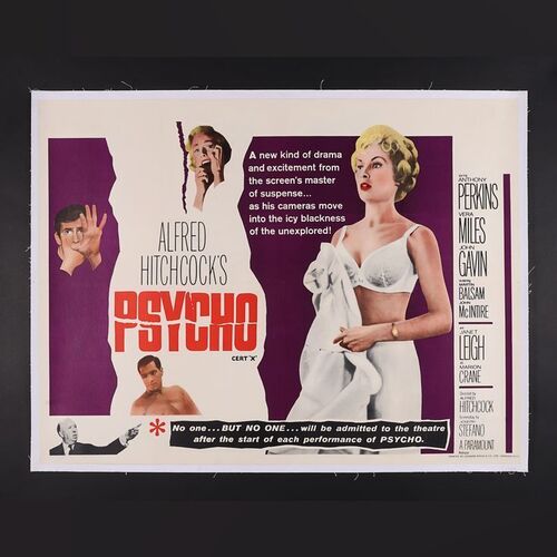 Lot #398 - PSYCHO (1960) - UK Quad - LInen Backed, 1960