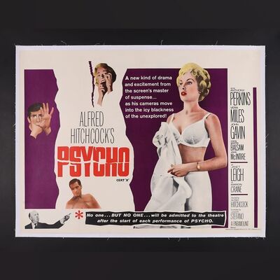Lot #398 - PSYCHO (1960) - UK Quad - LInen Backed, 1960