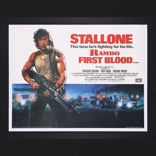 Lot #403 - RAMBO: FIRST BLOOD (1982) - UK Quad - Linen Backed, 1982