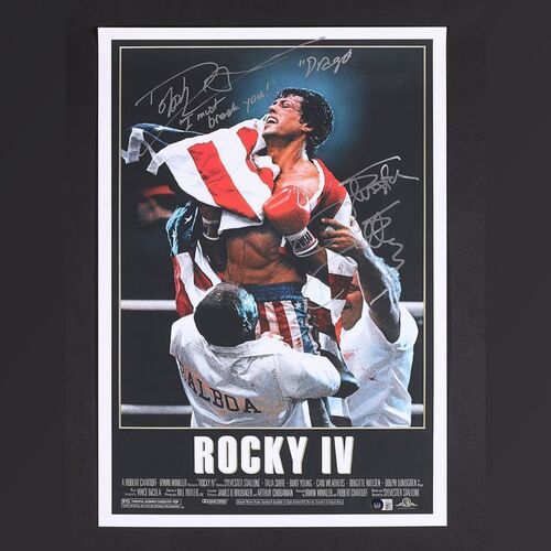 Lot #413 - ROCKY IV (1985) - Sylvester Stallone and Dolph Lundgren Autographed Poster