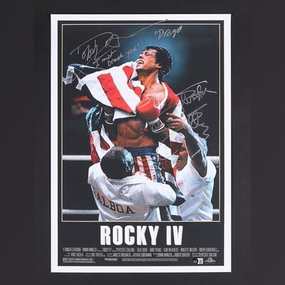 Lot #413 - ROCKY IV (1985) - Sylvester Stallone and Dolph Lundgren Autographed Poster