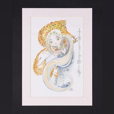 Lot #420 - THE SECRET OF THE KELLS (2009) - Tomm Moore Hand-painted Artwork of Aisling and Pangur Ban, 2011