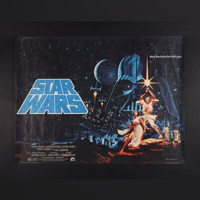 Lot #442 - STAR WARS: A NEW HOPE (1977) - UK Quad - Hildebrandt Style, 1977