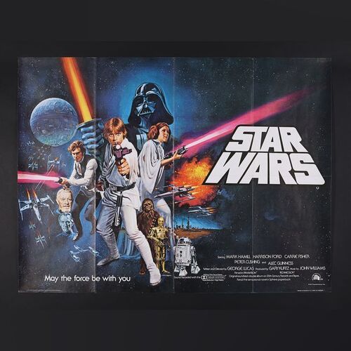 Lot #443 - STAR WARS: A NEW HOPE (1977) - UK Quad (Pre-Oscar Awards Style), 1977