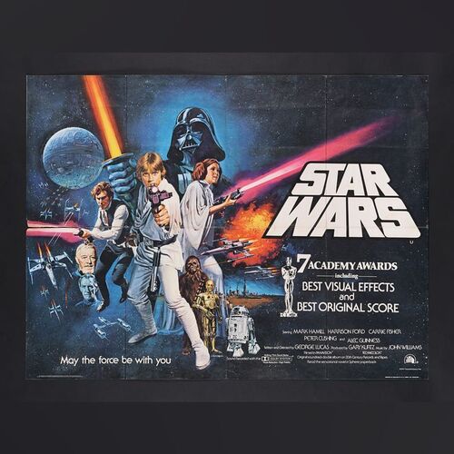 Lot #444 - STAR WARS: A NEW HOPE (1977) - UK Quad (Oscars&reg; Award Style), 1977