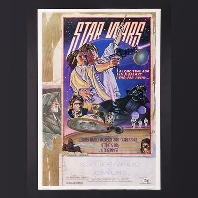 Lot #453 - STAR WARS: A NEW HOPE (1977) - US One-Sheet Style D (Trimmed), 1977