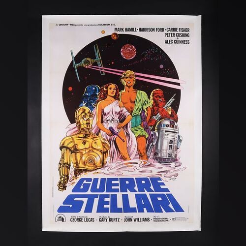 Lot #458 - STAR WARS: A NEW HOPE (1977) - Italian One Panel (Two-Fogli) - LInen Backed, 1977