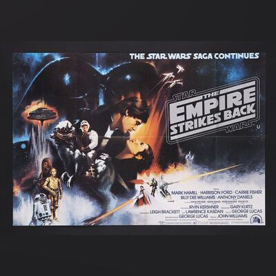 Lot #477 - STAR WARS: THE EMPIRE STRIKES BACK (1980) - "Gone with the Wind" Style A UK Quad, 1980