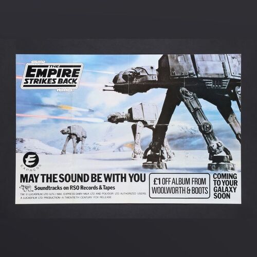 Lot #478 - STAR WARS: THE EMPIRE STRIKES BACK (1980) - British Soundtrack Poster, 1980