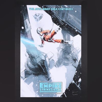 Lot #485 - STAR WARS: THE EMPIRE STRIKES BACK (1980) - Hand-Numbered Timed Edition Mondo Print by Jock, 2018