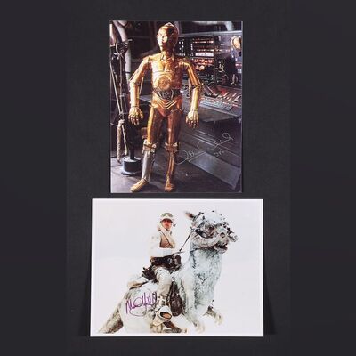 Lot #488 - STAR WARS: THE EMPIRE STRIKES BACK (1980) - Mark Hamill and Anthony Daniels Autographed Stills