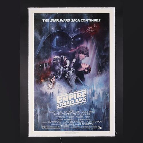Lot #494 - STAR WARS: THE EMPIRE STRIKES BACK (1980) - US One-Sheet- Style A, - Linen Backed, 1980