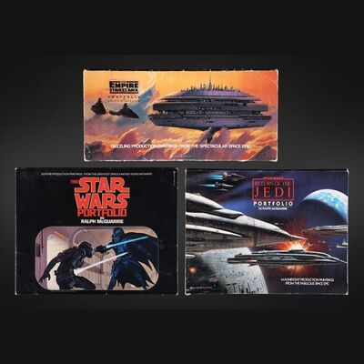 Lot #513 - STAR WARS: ORIGINAL TRILOGY (1977 - 1983) - Three Ralph McQuarrie Concept Art Portfolios, 1977 - 1983