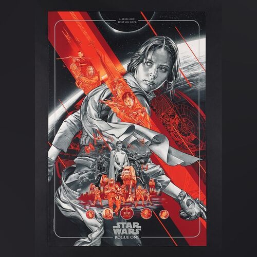 Lot #524 - ROGUE ONE: A STAR WARS STORY (2016) - Hand-Numbered Timed Edition Mondo Print by Martin Ansin, 2017