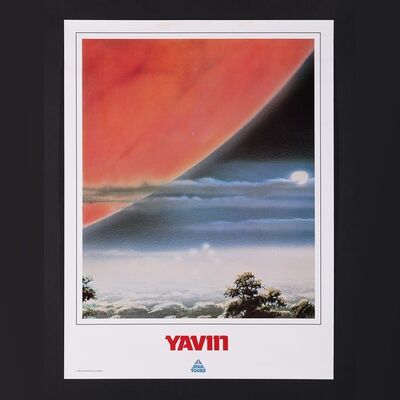 Lot #530 - STAR WARS: STAR TOURS (1987) - Bespin and Yavin Faux Travel Posters with Tube ID Labels, 1986