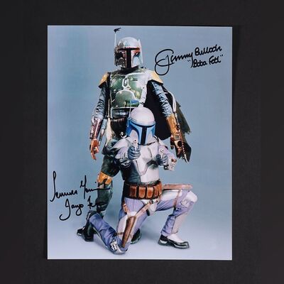 Lot #532 - STAR WARS: THE COMPLETE SAGA - Jeremy Bulloch and Temuera Morrison Autographed Publicity Still