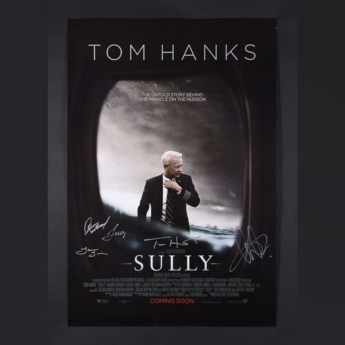 Lot #537 - SULLY (2016) - Clint Eastwood, Tom Hanks, Aaron Eckhart, Laura Linney and Chesley Sullenberger Autographed One-Sheet, 2016