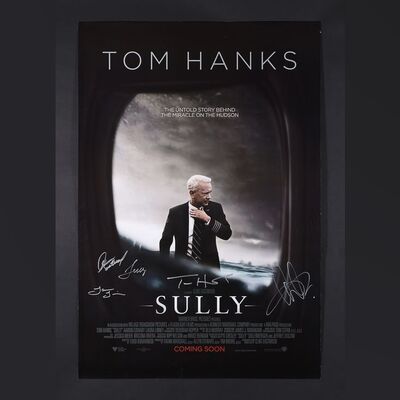 Lot #537 - SULLY (2016) - Clint Eastwood, Tom Hanks, Aaron Eckhart, Laura Linney and Chesley Sullenberger Autographed One-Sheet, 2016