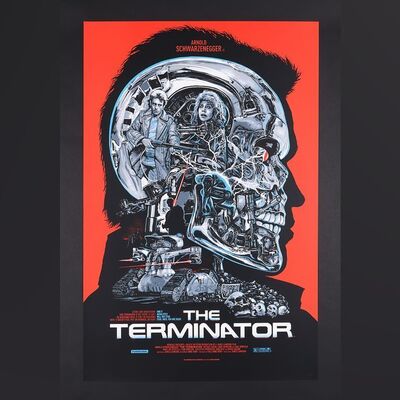 Lot #542 - THE TERMINATOR (1984) - Hand-Numbered Limited Edition DaVinci Dreams Print by Christopher Cox, 2017