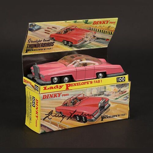 Lot #550 - THUNDERBIRDS (1965 - 1966) - Gerry Anderson Autographed Dinky Toys Lady Penelope FAB 1 Model, 1960s