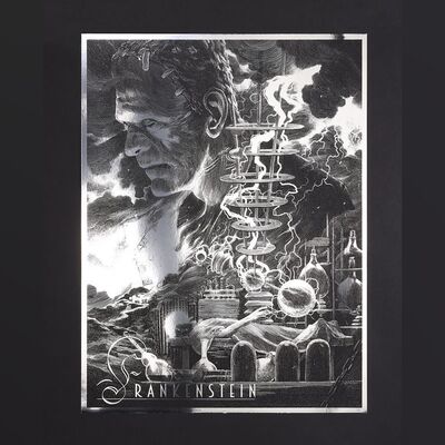 Lot #566 - UNIVERSAL MONSTERS - Dark Hall Mansion Archive: Five Hand-Numbered Private Proof Regular Foil Prints by Nicolas Delort, 2015