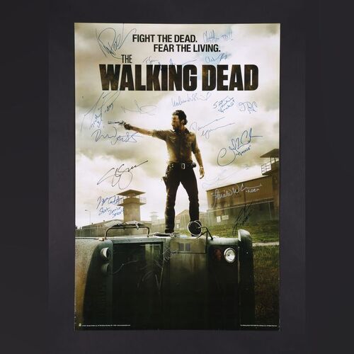 Lot #590 - THE WALKING DEAD (2010-2022) - Greg Nicotero, Andrew Lincoln, David Morrissey, Chandler Riggs, Danai Gurira, Norman Reedus and Others Autographed Poster