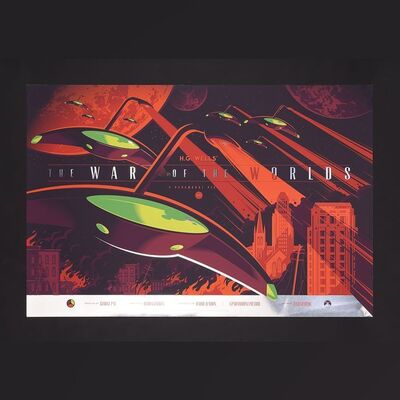 Lot #593 - THE WAR OF THE WORLDS (1953) - Dark Hall Mansion Archive: Hand-Numbered Private Proof Regular Foil Print by Tom Whalen, 2014