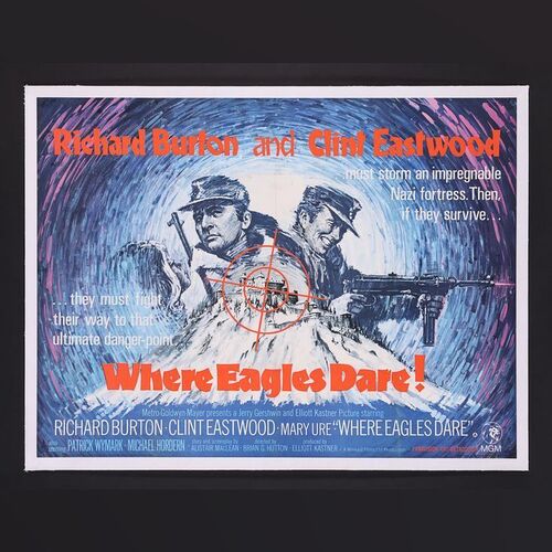 Lot #599 - WHERE EAGLES DARE (1968) - UK Quad - Style A - Linen Backed, 1968