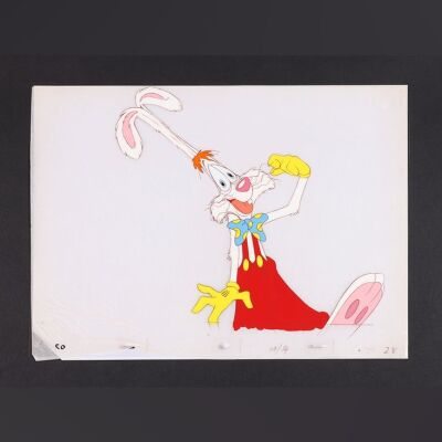 Lot #603 - WHO FRAMED ROGER RABBIT (1988) - Hand-painted Roger Rabbit Touching Whiskers Animation Cel
