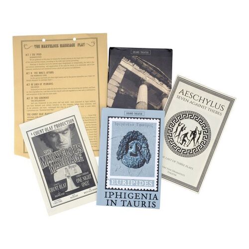 Lot # 9: A Series of Unfortunate Events (TV Series) - The Marvelous Marriage Playbill, Stage Manager's Sheet, and Three Grand Theater Playbills