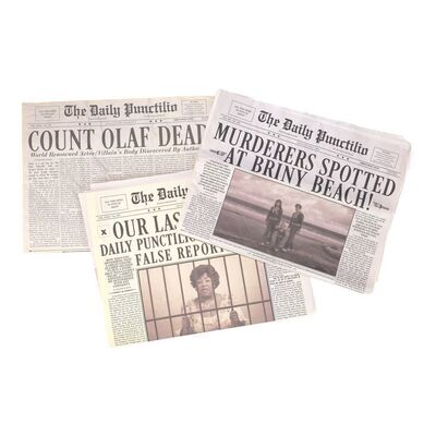 Lot # 83: A Series of Unfortunate Events (TV Series) - Set of Three "The Daily Punctilio" Newspapers