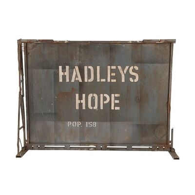 Lot #14: ALIENS (1986) - Screen-matched Hadley's Hope Model Miniature Sign