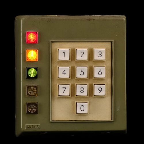 Lot #34: BACK TO THE FUTURE TRILOGY (1985 - 1990) - Screen-matched Light-up DeLorean Time Machine Keypad