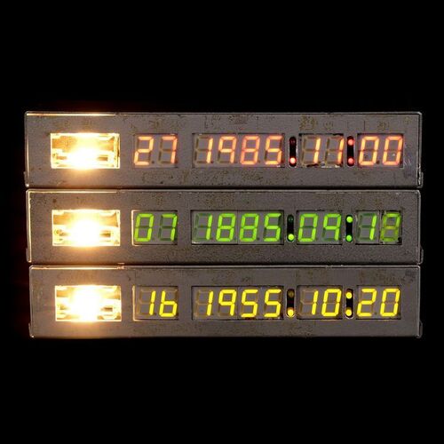 Lot #35: BACK TO THE FUTURE PART III (1990) - Light-up Time Circuit Shrouds with Numeric Readout Faces
