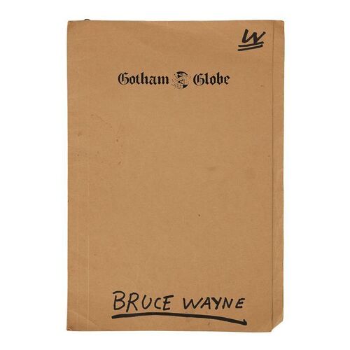 Lot #44: BATMAN (1989) - Screen-matched Gotham Globe File Folder for Bruce Wayne