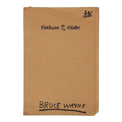 Lot #44: BATMAN (1989) - Screen-matched Gotham Globe File Folder for Bruce Wayne
