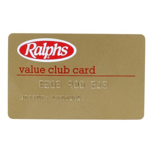 Lot #64: THE BIG LEBOWSKI (1998) - The Dude's (Jeff Bridges) Ralphs Card